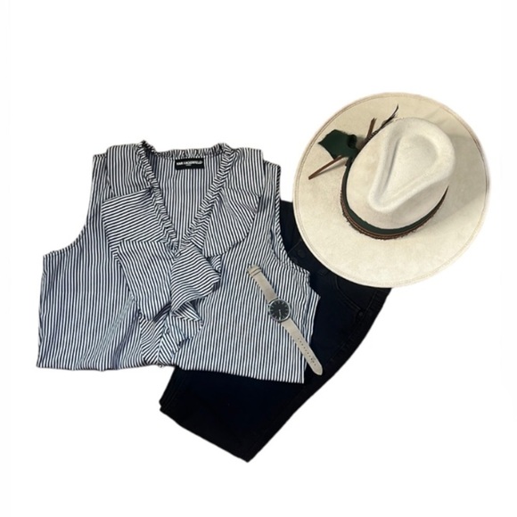 KARL LANGERFELD ruffle tank Paris Yagavi Ruffle Button Down - Picture 1 of 11